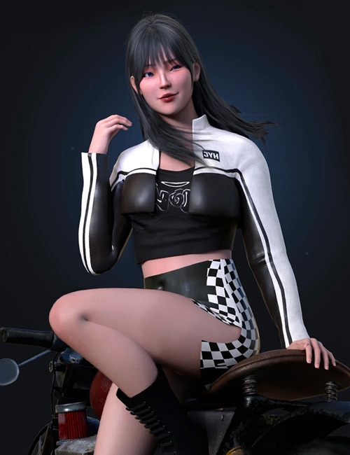 dForce LA Motorbike Outfit for Genesis 9 and 8 Female