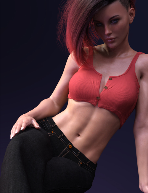 X-Fashion Wide Leg Jeans for Genesis 9, 8.1, and 8 Female