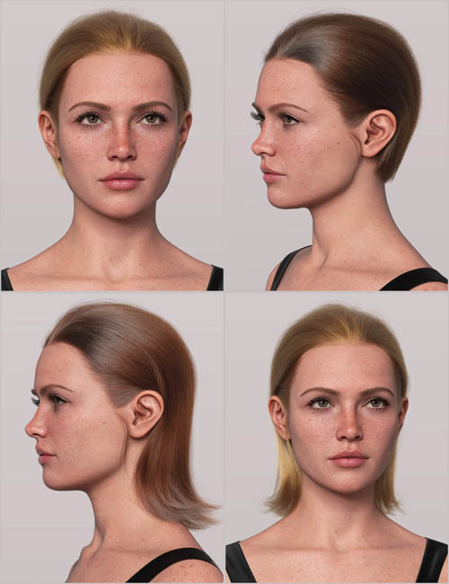 dForce Strand-Based Short and Long Slicked Back Hair for Genesis 9 and 8 Female