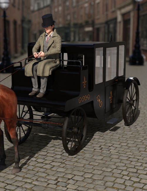 Victorian Carriage for Daz Horse 3