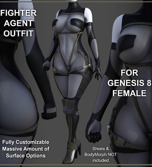 Fighter Agent Outfit for Genesis 8 Female