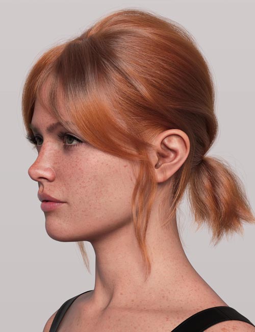 dForce Strand-Based Short Messy Ponytail Hair for Genesis 9 and 8 Female