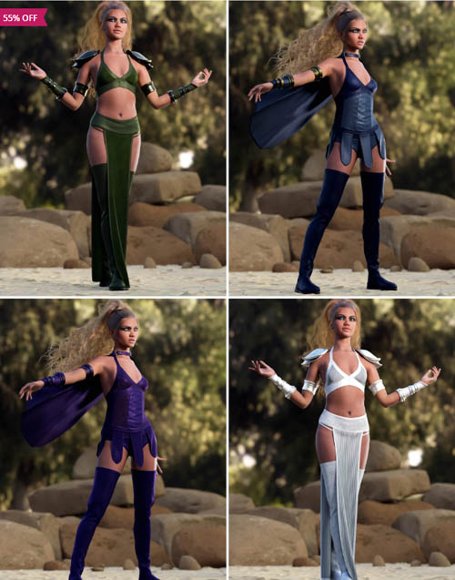 Texture Expansion for Multi-Style Warrior Outfit for Genesis 9