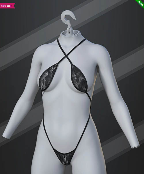 dForce SU Cross Strap Bikini for Genesis 9, 8.1, and 8 Female