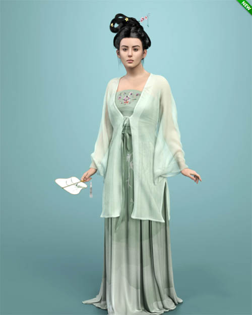 dForce MK Hanfu Suit for Genesis 9