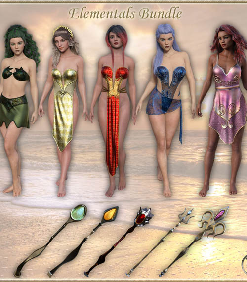 dForce Elementals for Genesis 8.1 Female - The Bundle