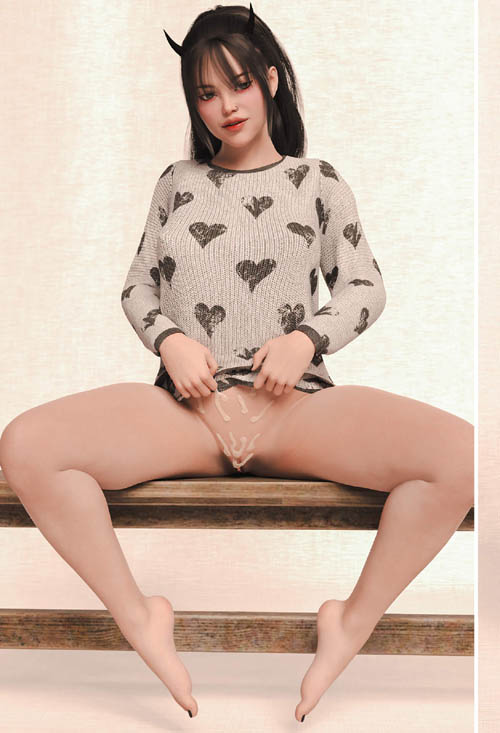 14 Your Cute but Kinky Sweater Girl Collab Poses for G8F