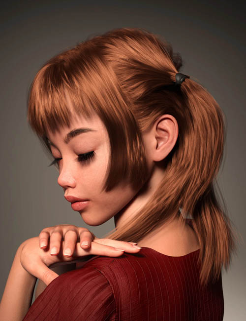 FE Small Double Ponytail Hair for Genesis 9