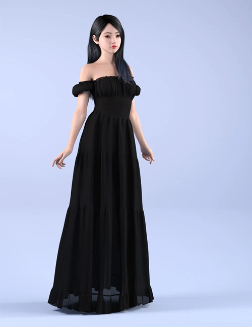 dForce HnC24 Off Shoulder Dress for Genesis 9