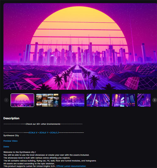 Synthwave City Kit Unreal (Enviroment)