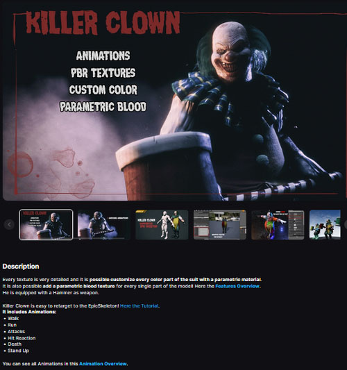 Killer Clown for Unreal (Character)