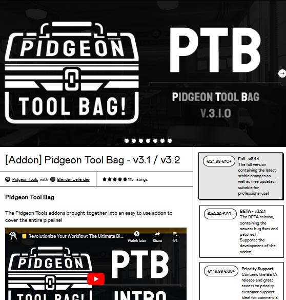 Pidgeon Tool Bag - v3.1 / v3.2 (Blender)