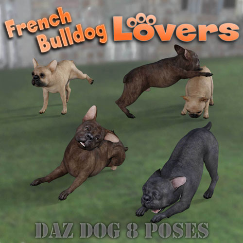 French Bulldog Lovers Poses-French Bulldog Breed (Daz Dog 8)