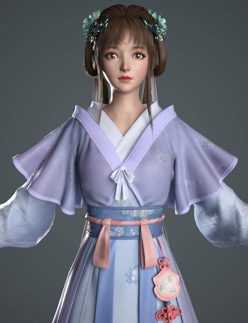 PAL7 Bai Moqing Clothes for Genesis 8 and 8.1 Female