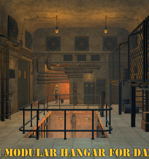 Sci-Fi Modular Hangar for Daz Studio