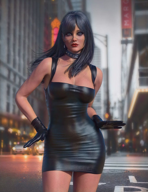 Stefania Leather Dress for Genesis 9