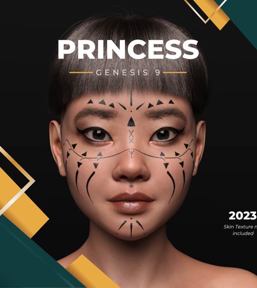 Princess, Asian Character Morph for Genesis 9 Female