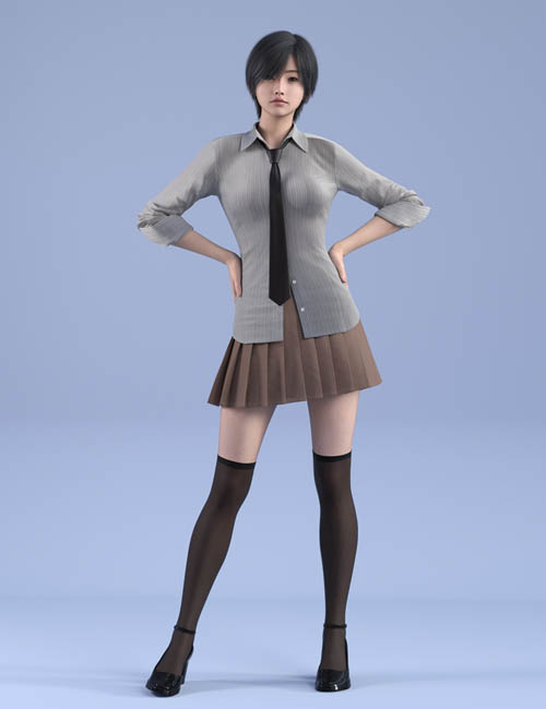 dForce HnC24 Chic Striped Shirt Outfits for Genesis 9