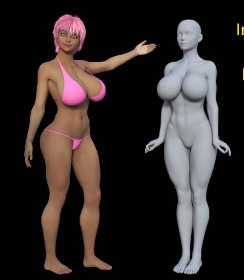 Mayerlin Character Body and Head Morphs for G8F and G8.1F