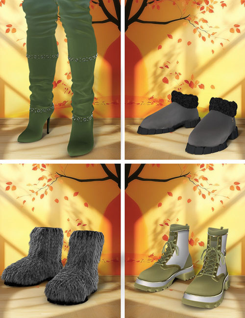 TN Winter Collection - Boots for Genesis 8 Female & Genesis 9