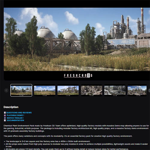 [UE5.1] Chemical Plant & Refinery Environment (Modular Factory Building)