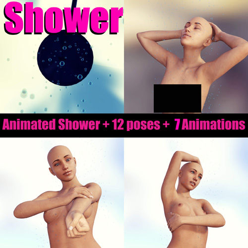 SG Shower NSFW Animated Water 12 Poses 7 Animations G8F