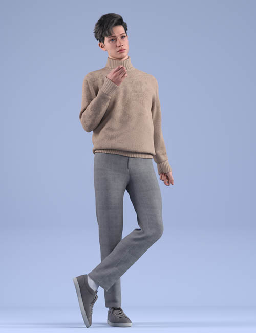 dForce HnC24 Turtleneck Sweater outfits for Genesis 9