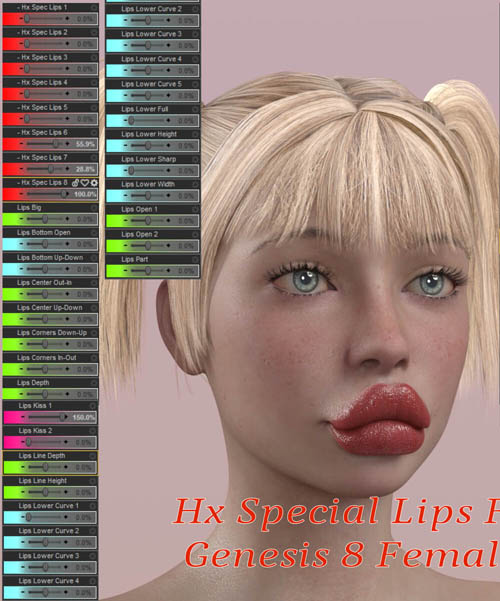 HX Spec Lips Morphs for Genesis 8 Female