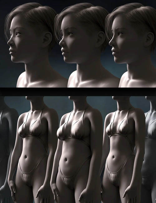 Kimiyo Asian Beauty: Heads & Bodies for Genesis 9 Feminine