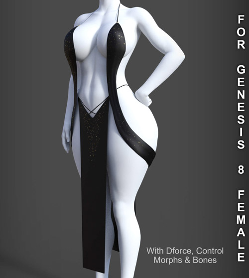 Luscious Party Dress 1 for Genesis 8 Females