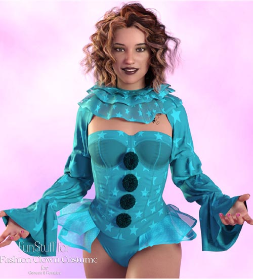 FunStuff for X-Fashion Clown Costume for Genesis 8 Female(s)