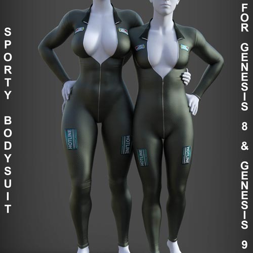 Sporty Bodysuit for Genesis 8 Female & G9