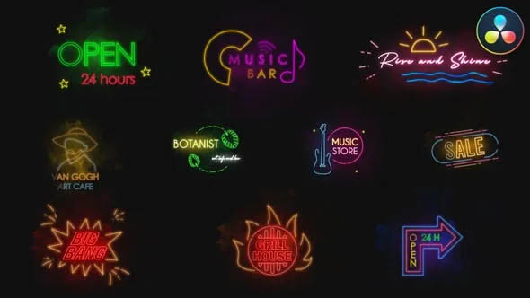 Neon Titles for DaVinci Resolve 55727904 Videohive