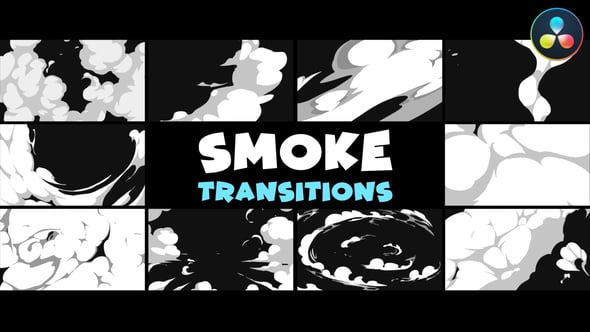 Seamless Cartoon Smoke Transitions | DaVinci Resolve 57107979 Videohive