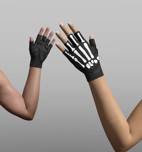 Sparkle Bones Gloves V1 for Genesis 8 M and F