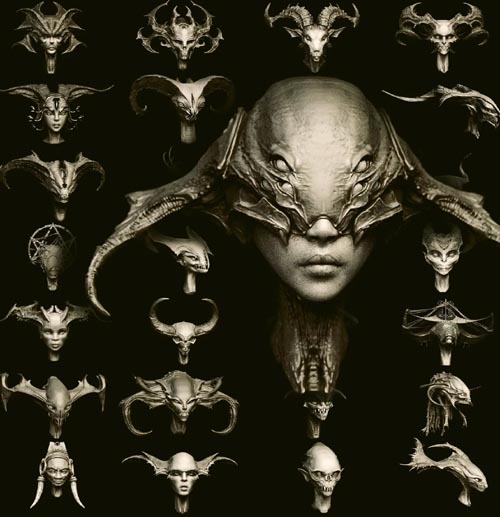 DEMONESS part 1: 50 Heads with Blendshapes
