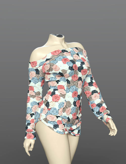 dForce SPR Off The Shoulder Dress for Genesis 9