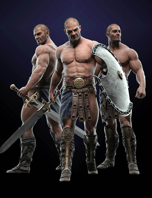 Heroic Poses for Classic Barbarian HD Character for Genesis 9