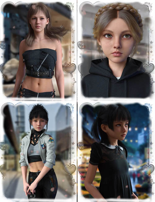 Vo Leda, and Young, and Vo Maud, and Young HD for Genesis 9 Character Bundle