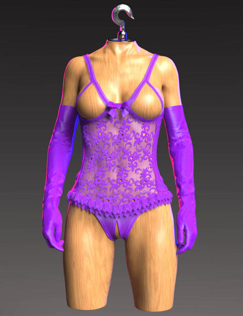 dForce GN Lace Openwork Bodysuit for Genesis 9, 8.1, and 8 Female