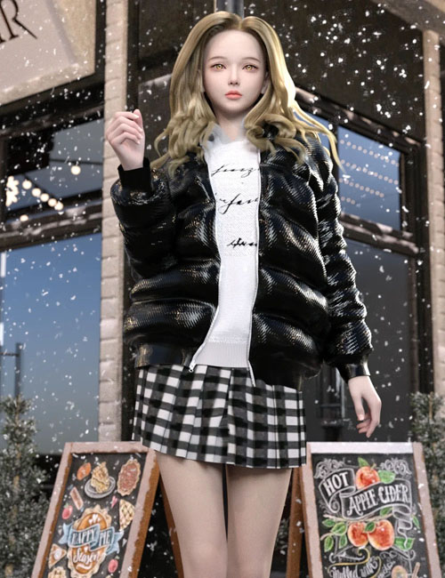 EG Down Jacket and Hair Genesis 9 Bundle