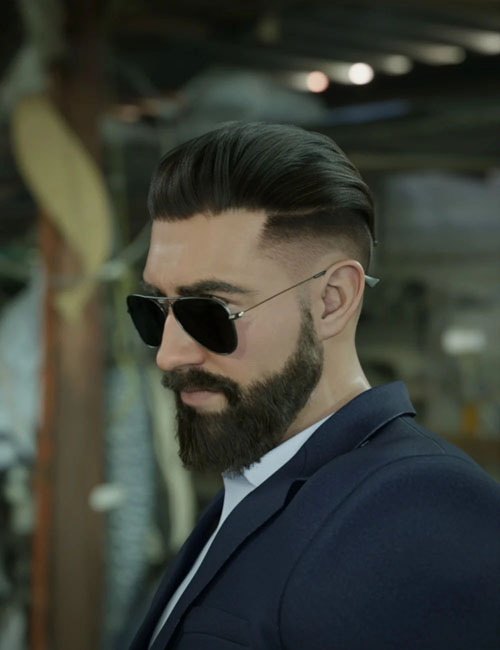 dForce Johny Fade Hair and Beard For Genesis 9