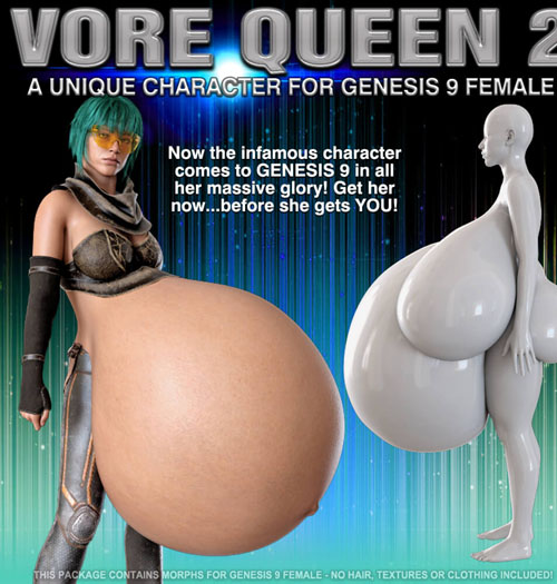 Vore Queen 2 Character Morph for Genesis 9 Female