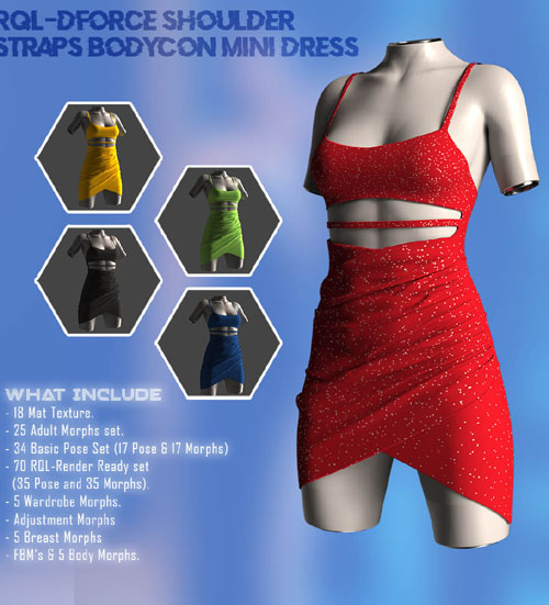RQL-dForce Shoulder Straps Bodycon Mini Dress G8F & G8.1