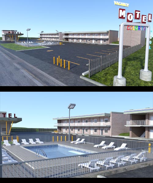 1stB 1970s Roadside Motel iRay & 3DL