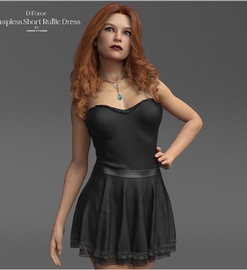 D-Force Strapless Short RuffleDress for G8F and G8.1F