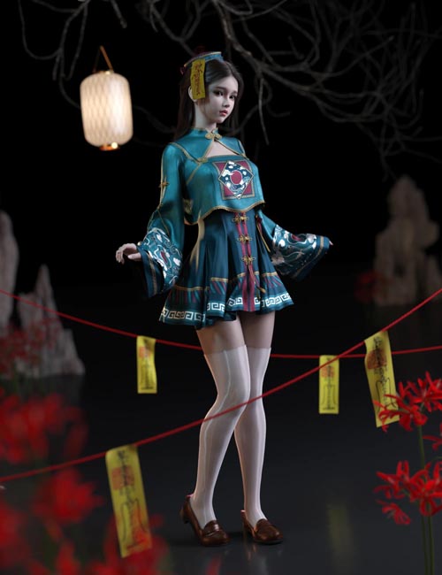 dForce MKTG Cute Zombie Outfit for Genesis 9, 8.1 and 8 Female