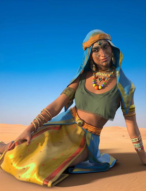 dForce Moroccan Berber Outfit and Jewelry for Genesis 9
