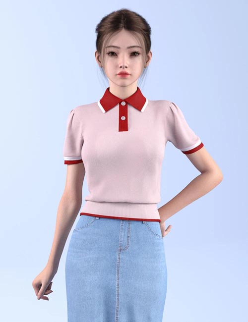 dForce HnC25 Denim Longskirt Outfit for Genesis 9