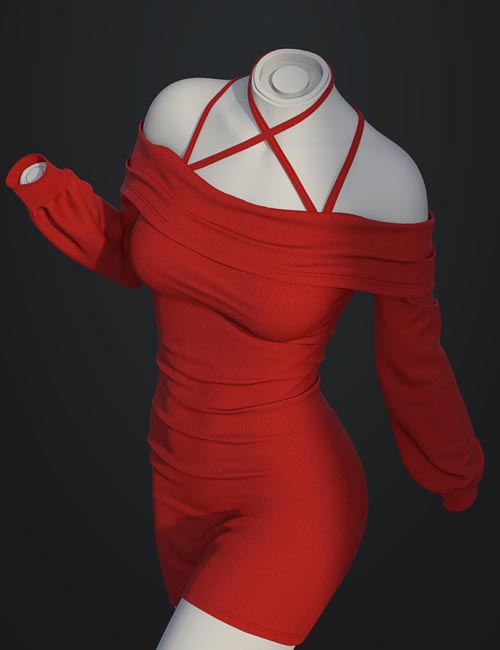 dForce SU Sexy Slip Dress for Genesis 9, 8.1, and 8 Female